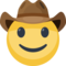 Cowboy Hat Face emoji on Facebook